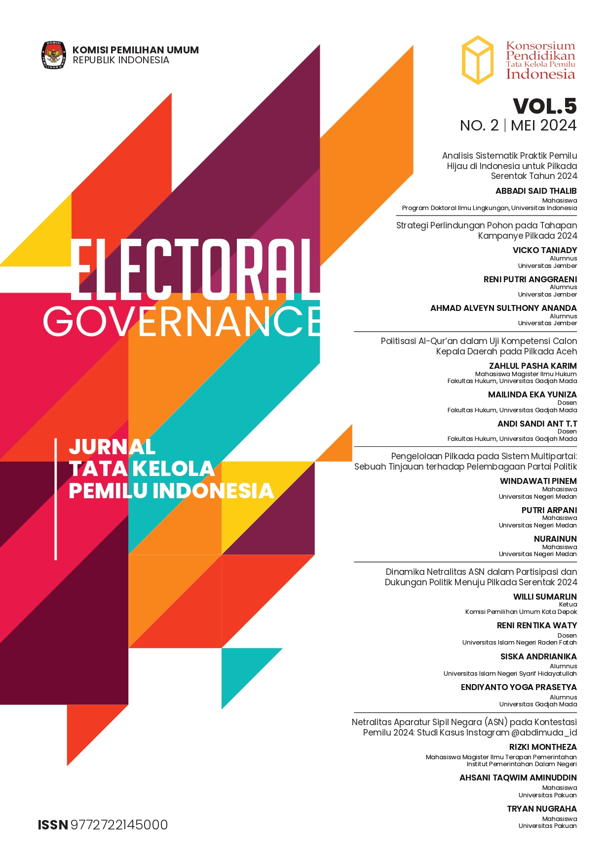 Electoral Governance Jurnal Tata Kelola Pemilu Indonesia